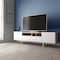 Manhattan Comfort Winston 70.86 TV Stand with 6 Shelves in White and Cinnamon 223851 - alternate 2